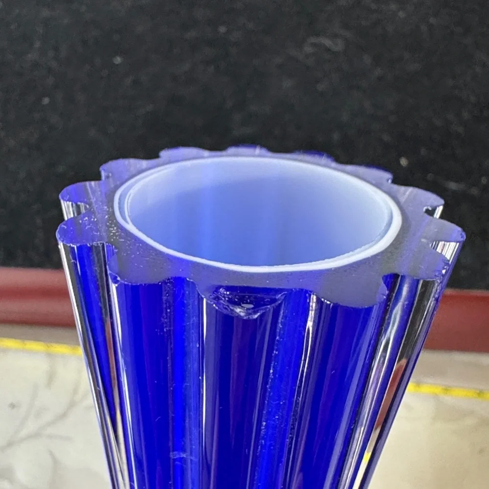 Vintage (MCM)Handblown Cobalt Blue  glass bud vase 11.5”h